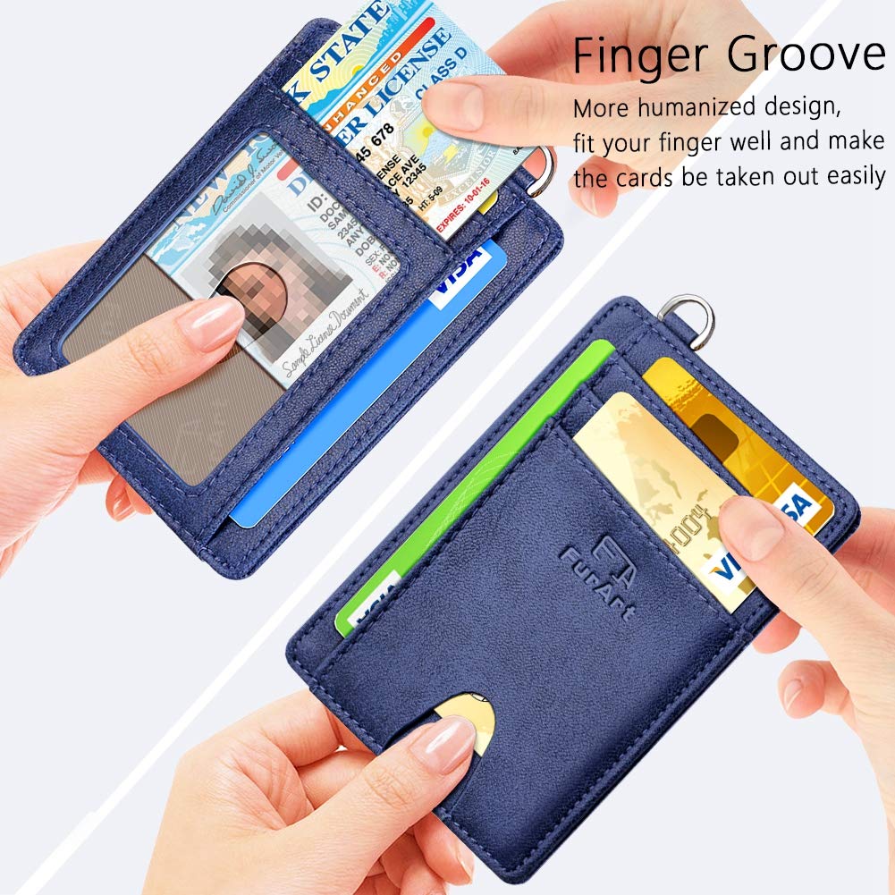 FurArt Slim Minimalist Wallet RFID Credit Card Holder for Men | slim minimalist compact rfid id window thin