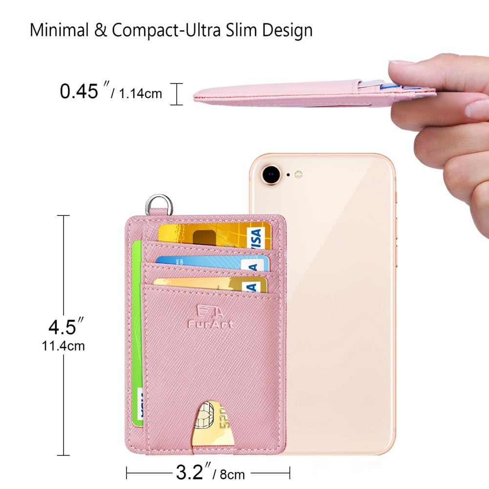 FurArt Slim Minimalist Wallet RFID Credit Card Holder for Men | slim minimalist compact rfid id window thin