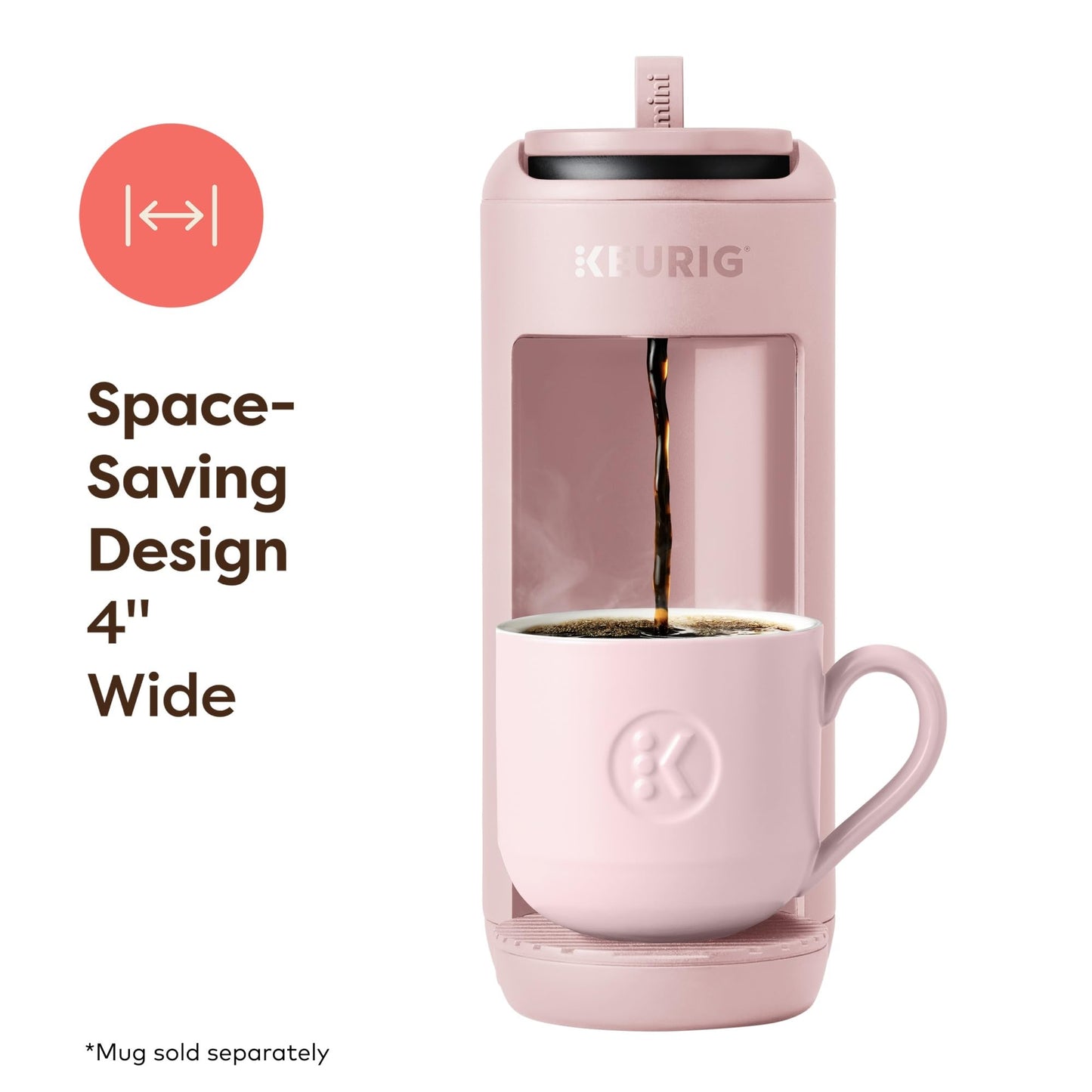 Keurig K-Mini Mate Single Serve K-Cup Pod Coffee Maker, Brews Up to 12 oz Cup, Compact Portable Coffee Machine for Small Spaces, Great for Dorms & Offices, Glamping Green