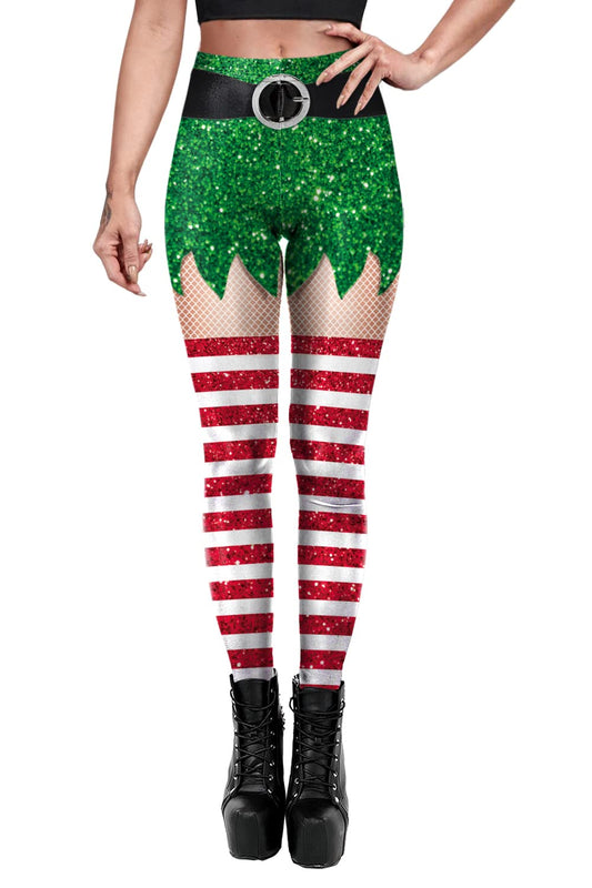 ALBIZIA Women's Satan Cluas Ugly Christmas Xmas Leggings Funny Costume Tights(B1043,LXL)