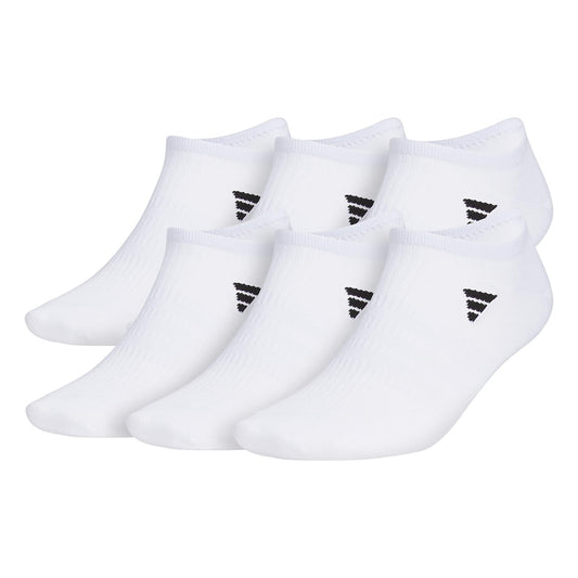 adidas Men's Superlite 3.0 No Show Socks Low-Profile fit, Arch-Compression and Lightweight Breathable Construction (6-Pair), White/Black, Large