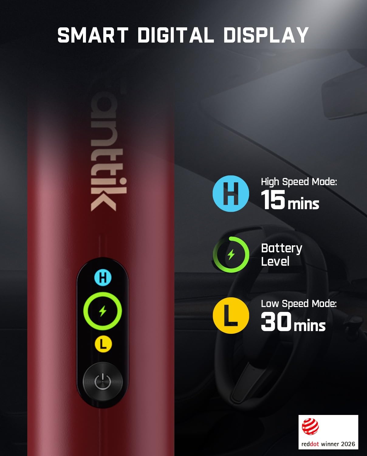 Fanttik Slim V10 APEX Cordless Car Vacuum, 4-in-1 Portable Mini Handheld Vac, 19kPa Suction Power, Upgraded Smart Digital Display, 2 Suction Modes for Small Jobs, Car, Office Desk, Keyboards (Black)