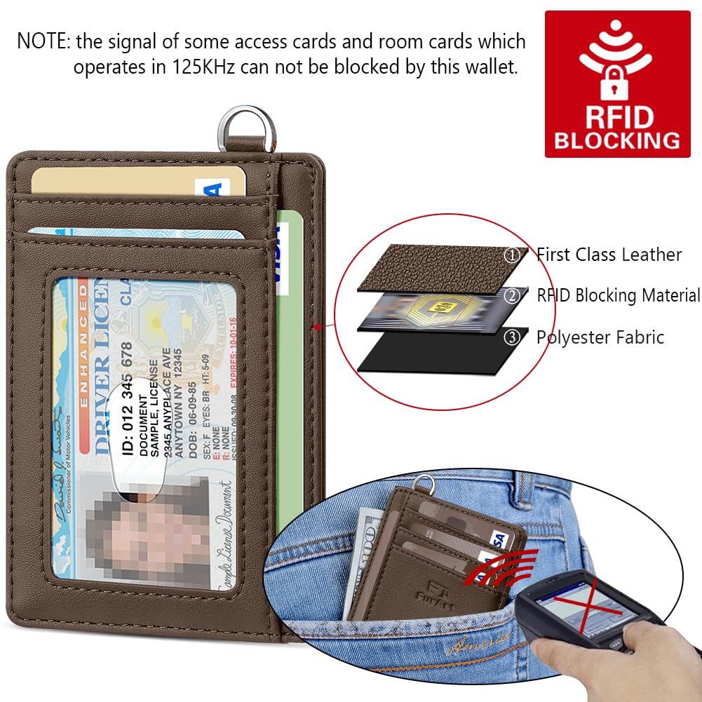 FurArt Slim Minimalist Wallet RFID Credit Card Holder for Men | slim minimalist compact rfid id window thin