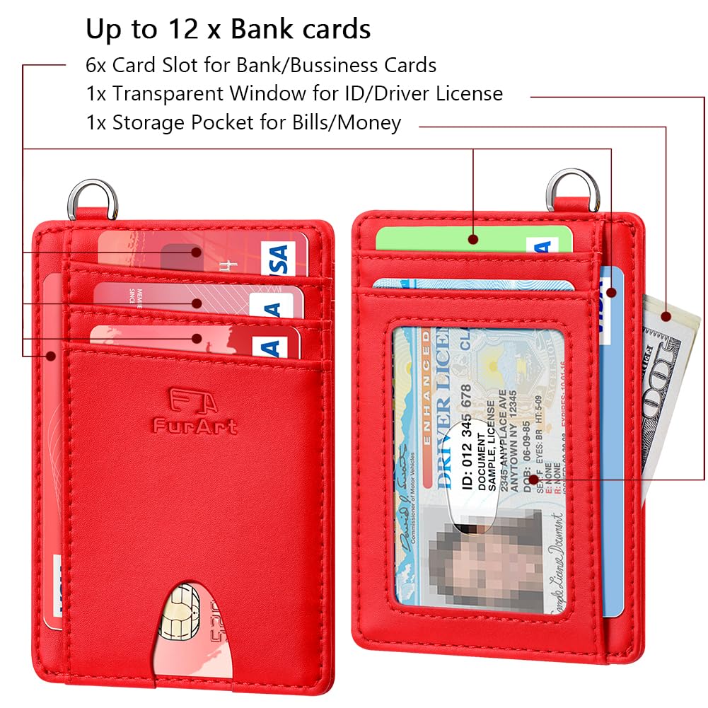 FurArt Slim Minimalist Wallet RFID Credit Card Holder for Men | slim minimalist compact rfid id window thin