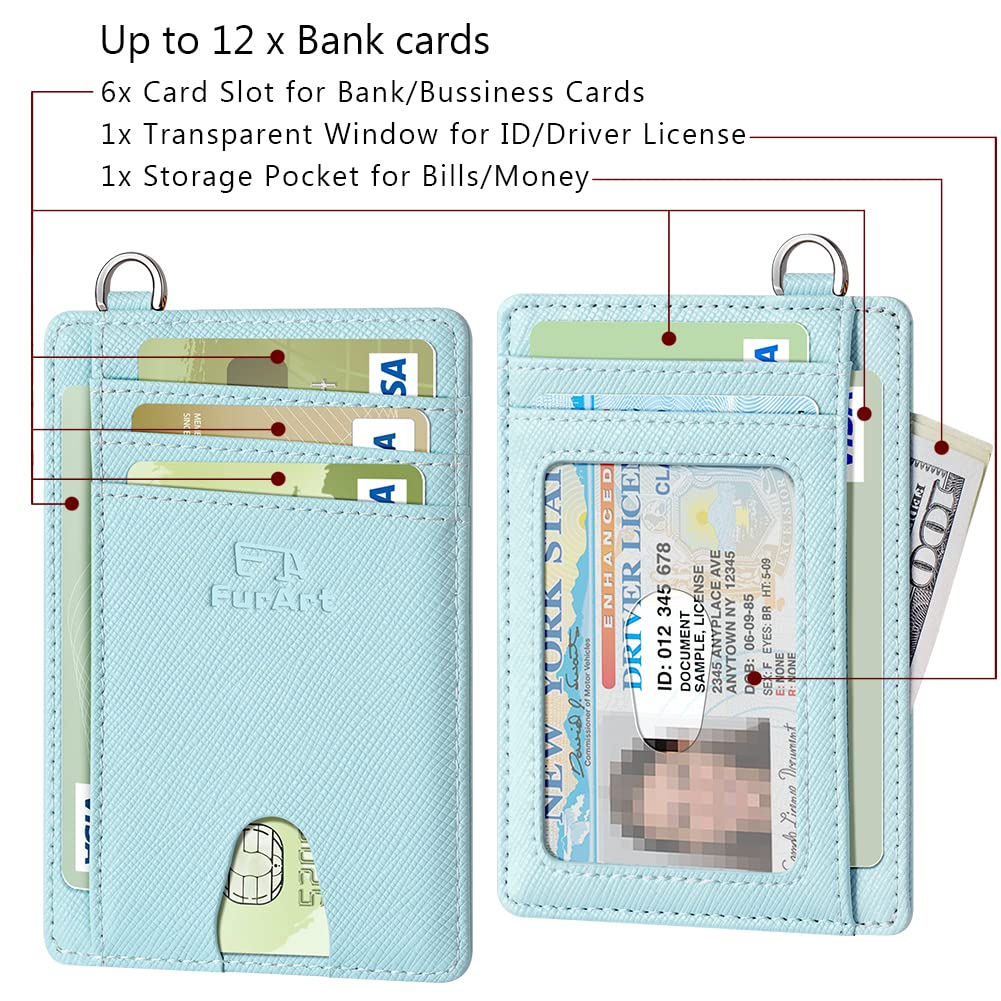 FurArt Slim Minimalist Wallet RFID Credit Card Holder for Men | slim minimalist compact rfid id window thin