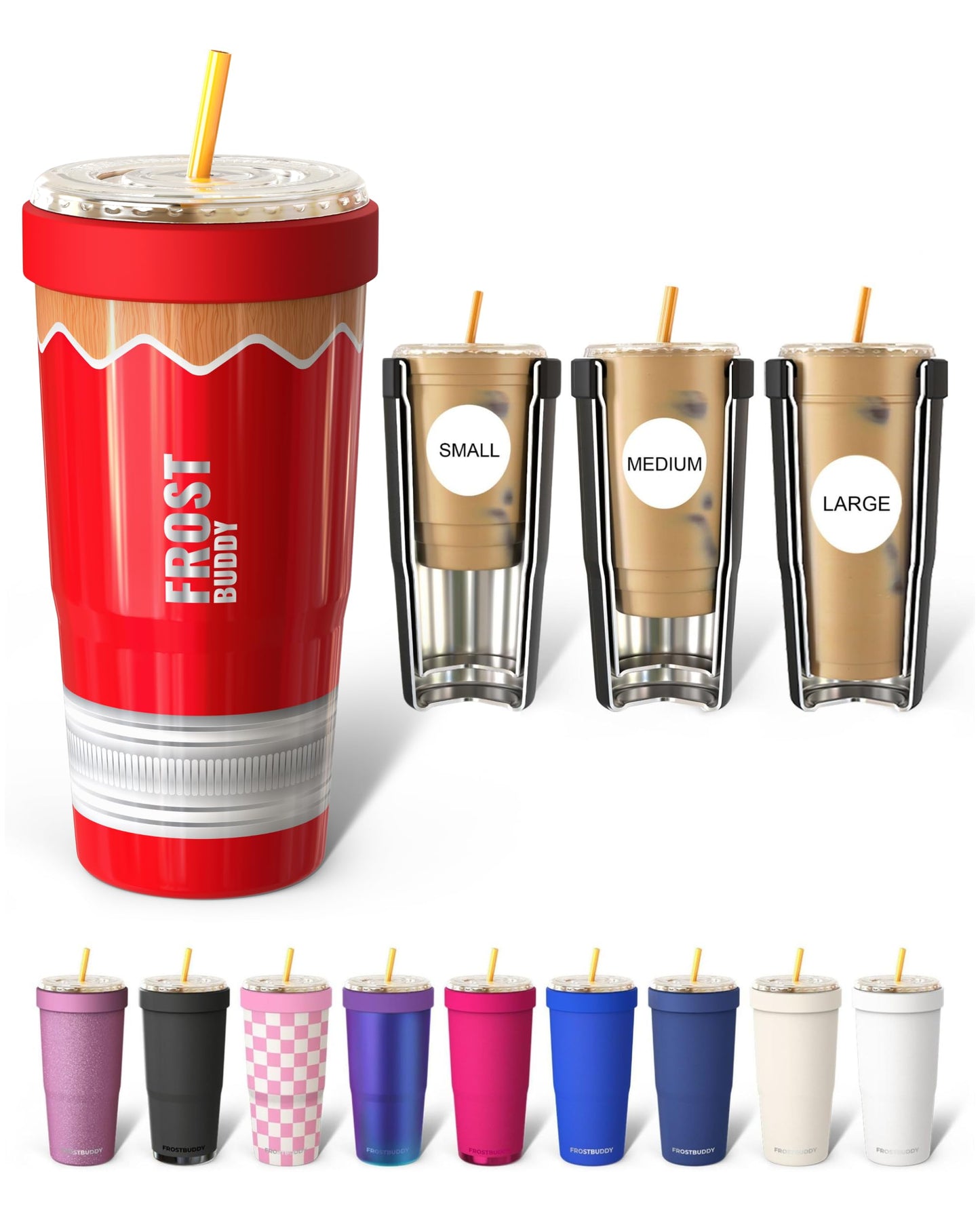 Frost Buddy Togo Buddy 30oz Tumbler (All American Sweetheart) | Double-wall vacuum insulated | Spill-proof flip lid | 18/8 premium stainless steel | Cup-holder friendly