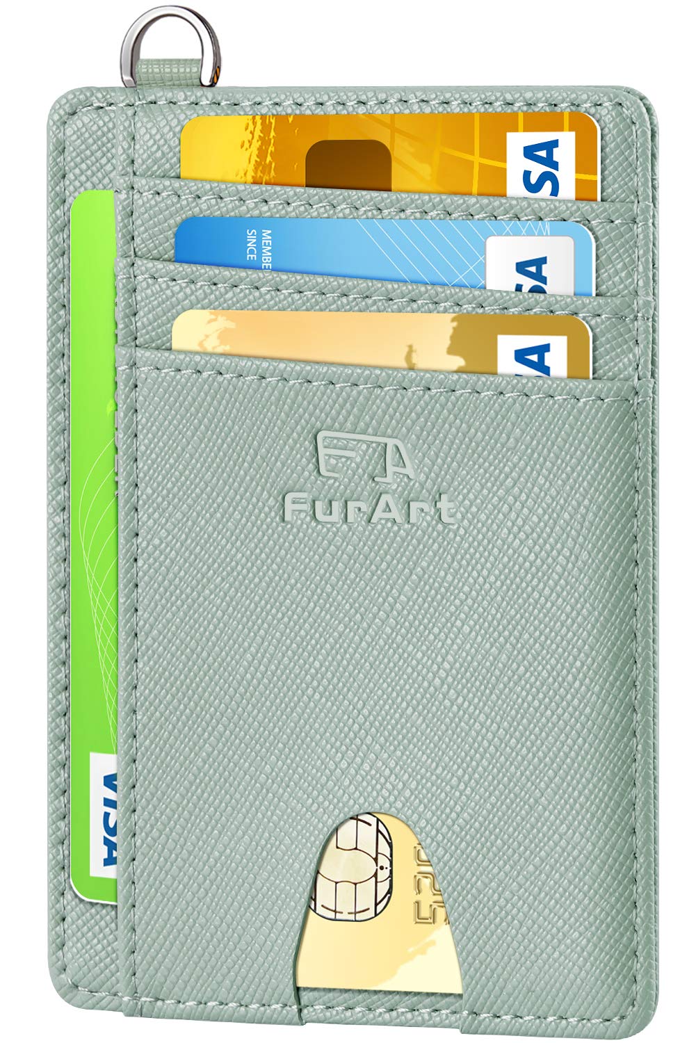 FurArt Slim Minimalist Wallet RFID Credit Card Holder for Men | slim minimalist compact rfid id window thin