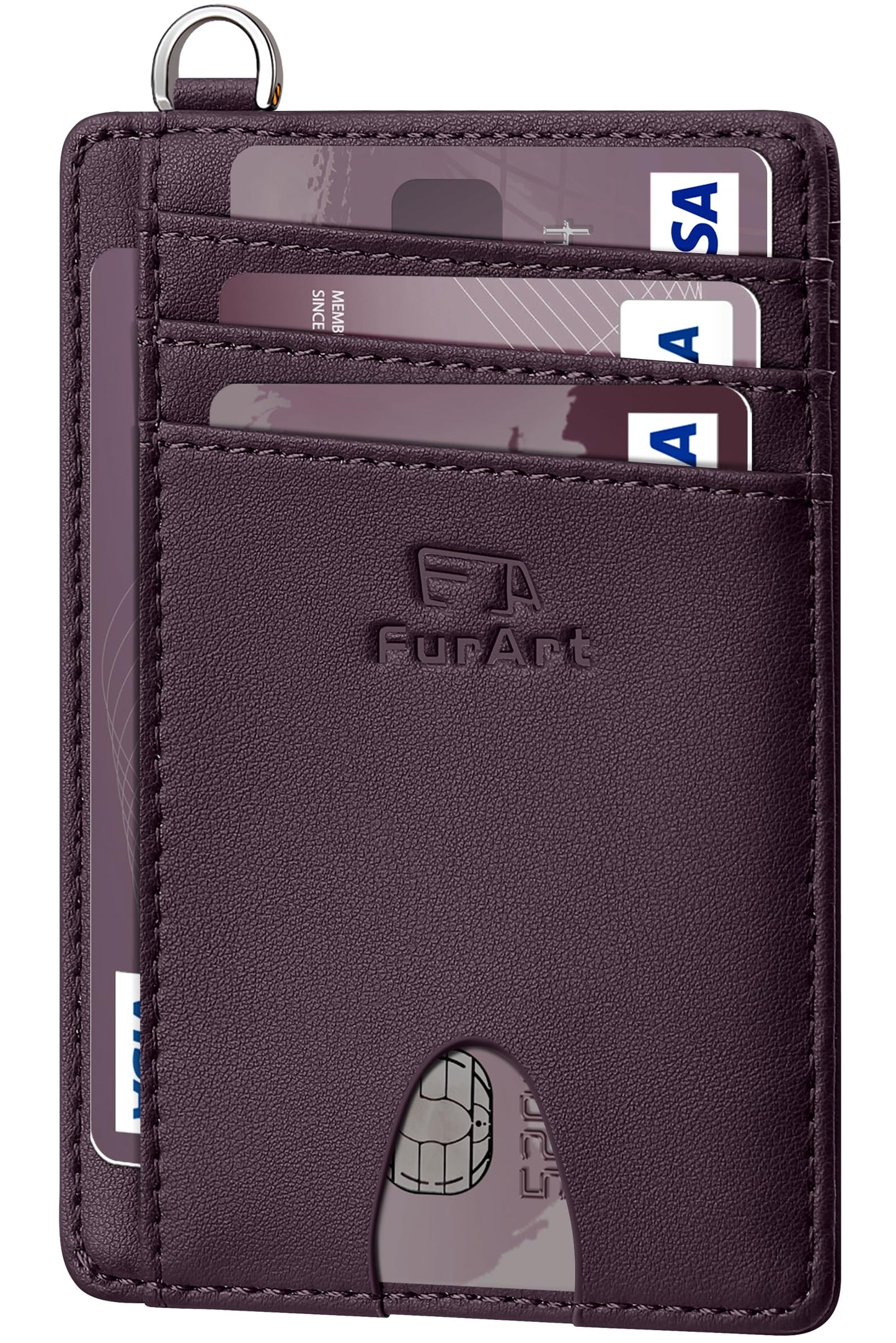 FurArt Slim Minimalist Wallet RFID Credit Card Holder for Men | slim minimalist compact rfid id window thin