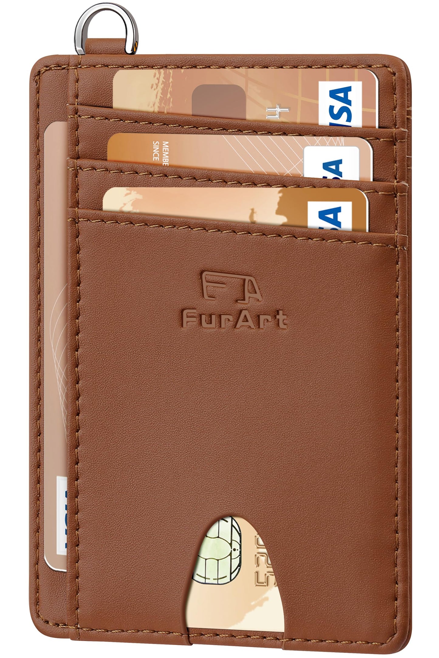 FurArt Slim Minimalist Wallet RFID Credit Card Holder for Men | slim minimalist compact rfid id window thin