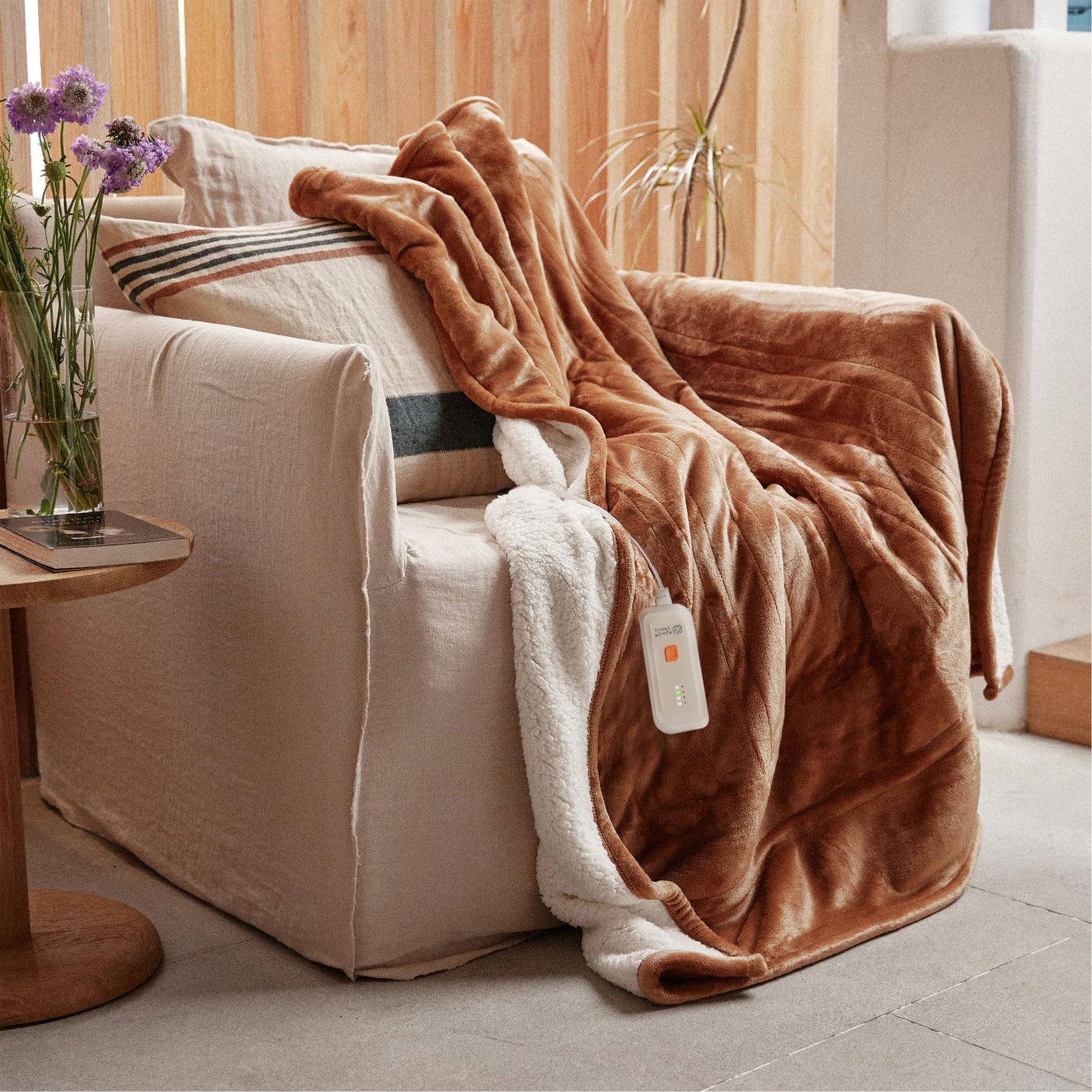 GOTCOZY Heated Blanket Electric Throw 50''X60''- Soft Silky Plush Electric Blanket with 4 Heating Level & 3 Hour Auto Off Heating Blanket, ETL Certified Machine Washable (Green)