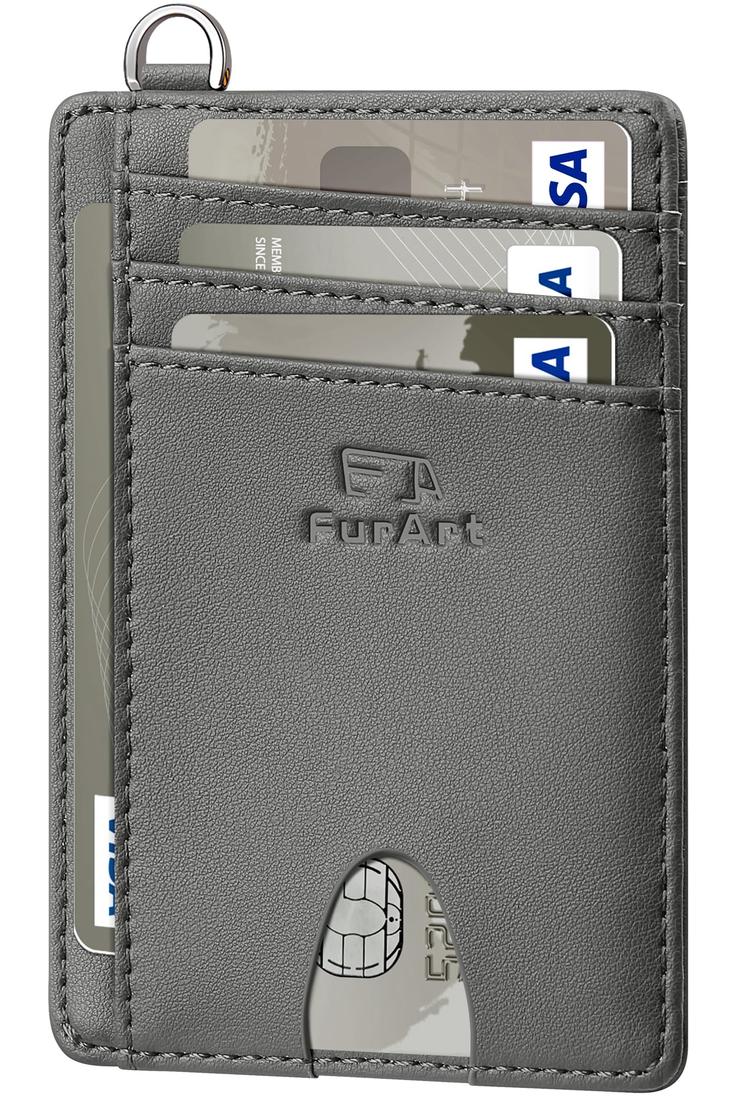 FurArt Slim Minimalist Wallet RFID Credit Card Holder for Men | slim minimalist compact rfid id window thin