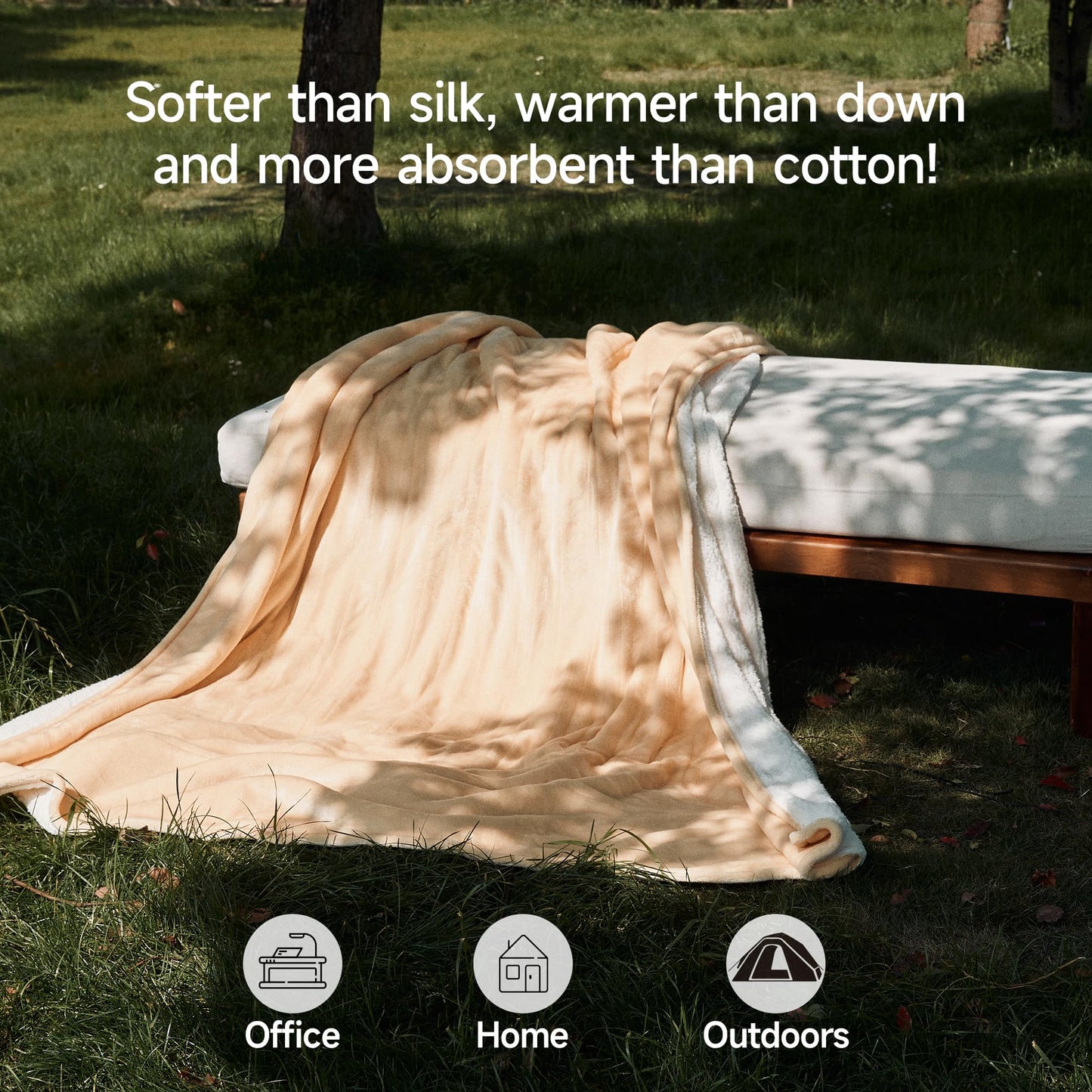GOTCOZY Heated Blanket Electric Throw 50''X60''- Soft Silky Plush Electric Blanket with 4 Heating Level & 3 Hour Auto Off Heating Blanket, ETL Certified Machine Washable (Green)
