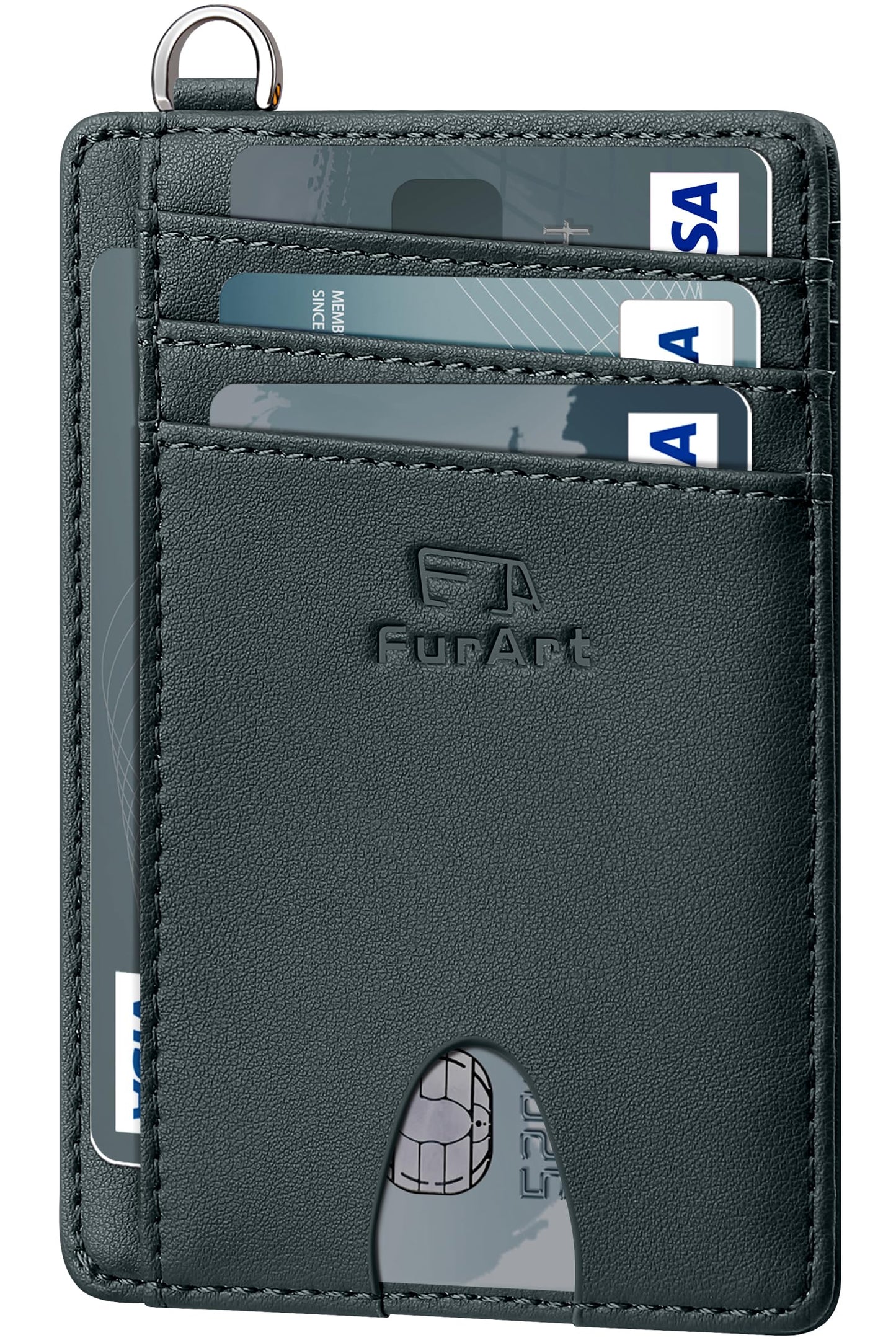 FurArt Slim Minimalist Wallet RFID Credit Card Holder for Men | slim minimalist compact rfid id window thin